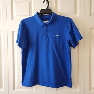 Columbia Mens Active Fit Blue Polo Shirt Size M Lightweight Casual Wear